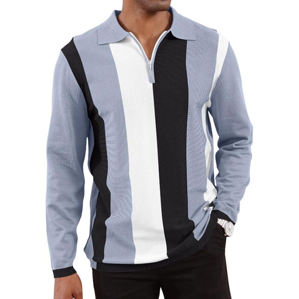 Vintage Striped Knitting Shirt, SIZE 2XL, 1N-172T003